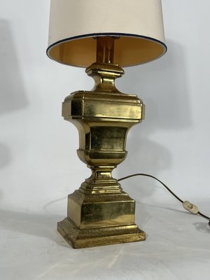Table Lamp: Vintage Italian Brass with Square Stepped Base