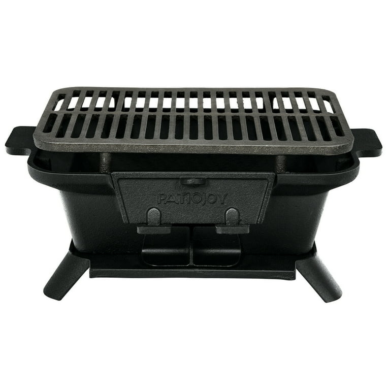 Tabletop Charcoal BBQ Cast Iron Patiojoy Splayed Legs Industrial