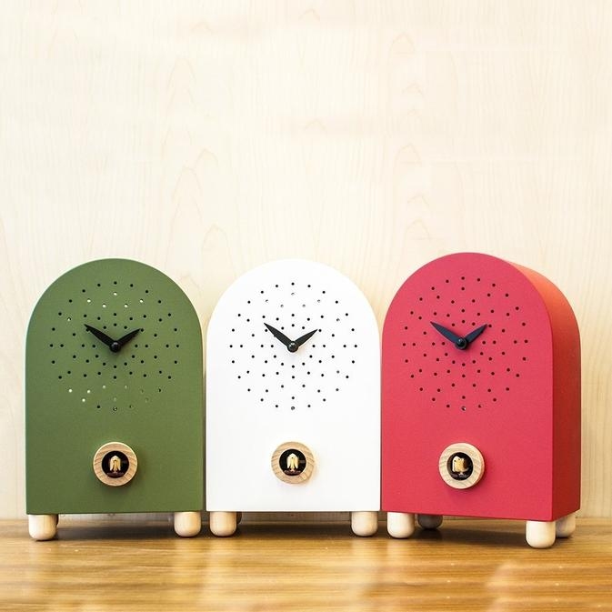 Tabletop Clock Scandi Style Arched Top Perforated Face Matte