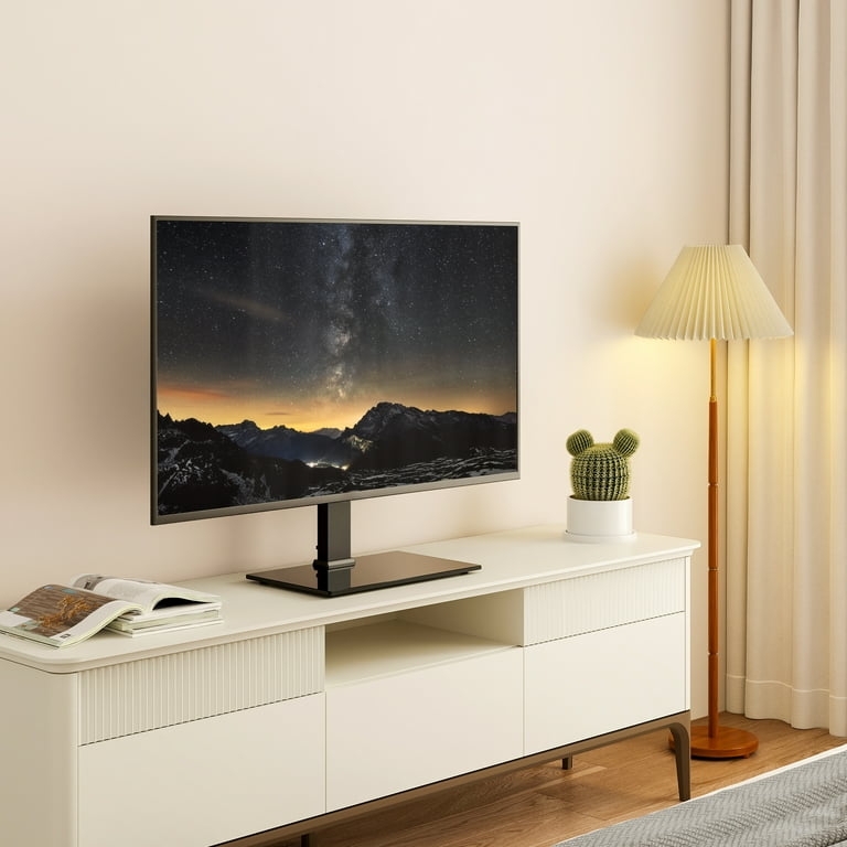 Tabletop TV Stand Height Adjustable with Glass Base TV Riser.