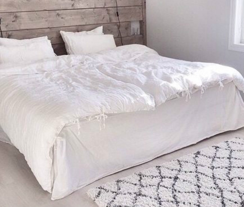 Tailored Bed Skirt Crisp White Rustic Modern Aesthetic