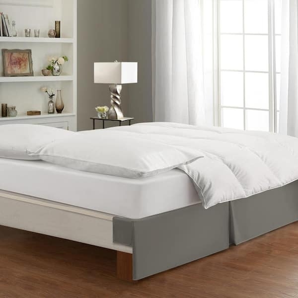 Tailored Bedskirt Silver Grey with Tailored Pleats