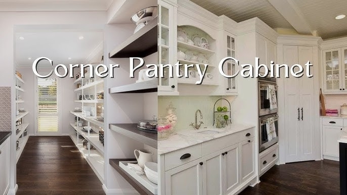 Tall Shaker Corner Pantry Cabinet for Hidden Storage