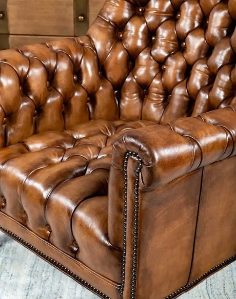 Tan Victorian Tufted Lounge Chair Decor  Western Passion