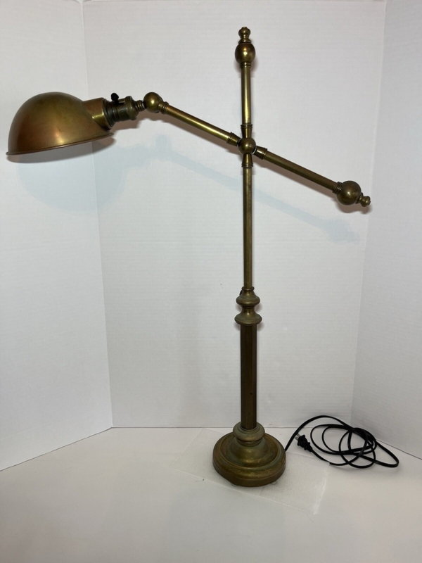 Task Lamp Aged Bronze Articulated Boom Arm Sliding Adjustment