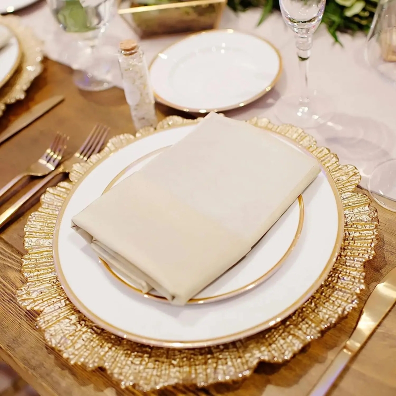 Textured Reef Charger Plate with Scalloped Edge for Wedding Decor