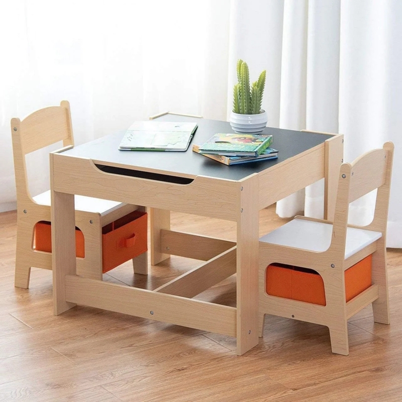 Toddler Activity Set: Under Seat Storage & Blonde Wood Finish