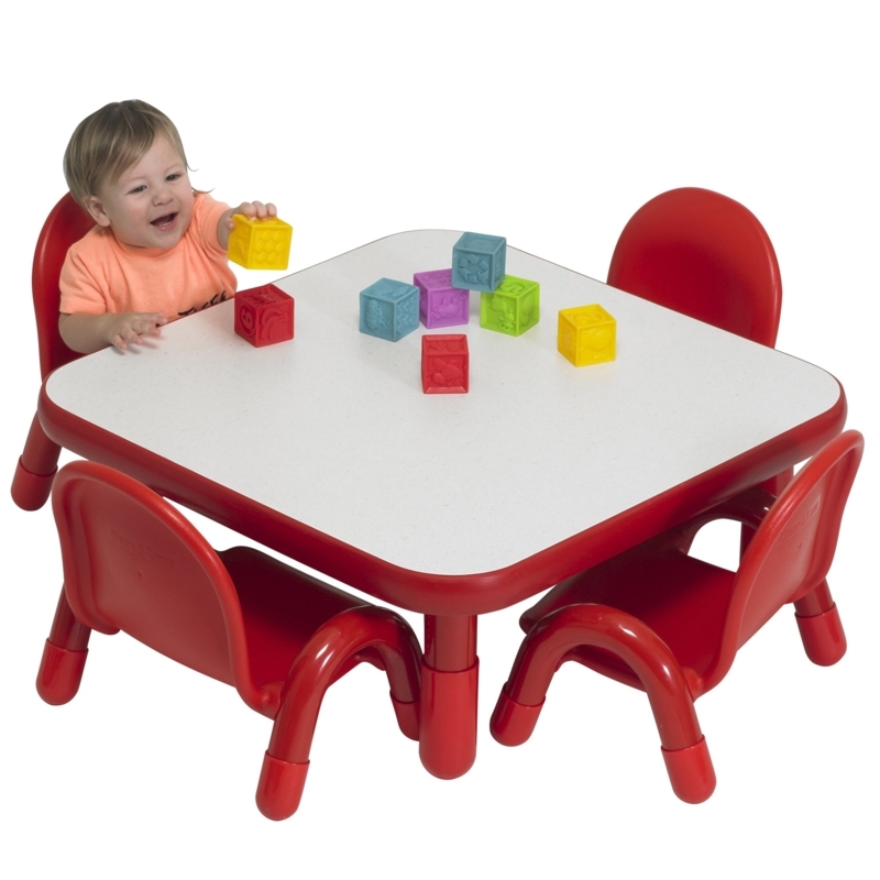 Toddler Table Set: Molded Chair Set in Candy Apple Red