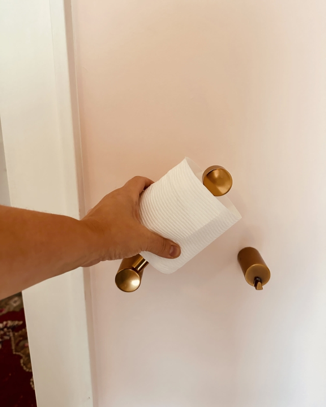 Toilet Paper Holder, Brushed Gold Toilet Paper Holder, Pivoting Arm