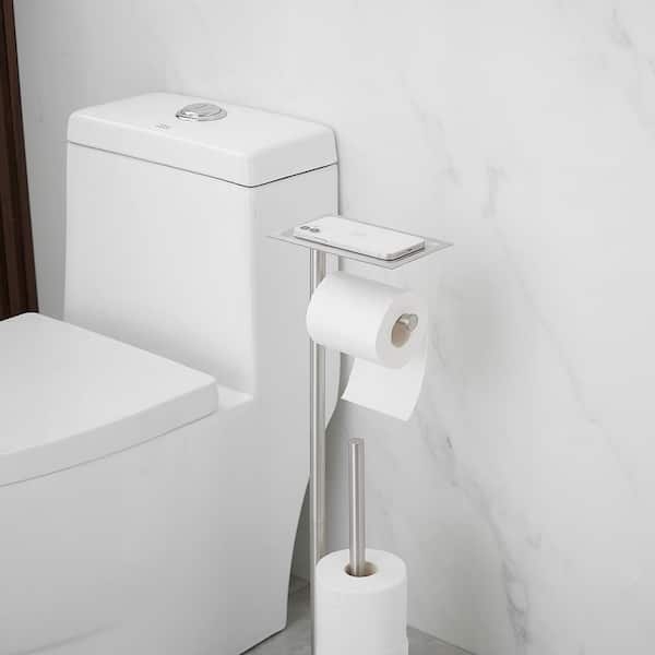 Toilet Paper Holder, Brushed Nickel Toilet Holder with Phone Shelf