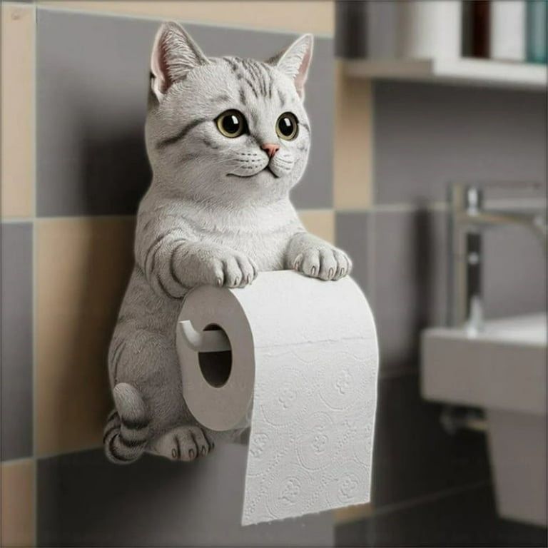 Toilet Paper Holder, Cat Toilet Paper Holder, Realistic Sculpture