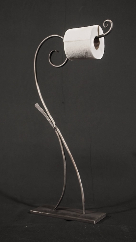 Toilet Paper Holder, Hand Forged Toilet Paper Stand, Scroll Arm Design