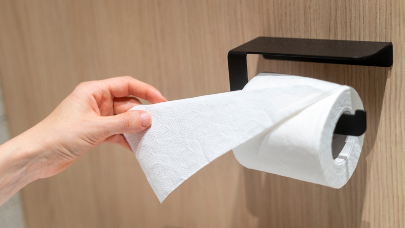 Toilet Paper Holder, Matte Black, Flat Top Shelf, Open Ended Design