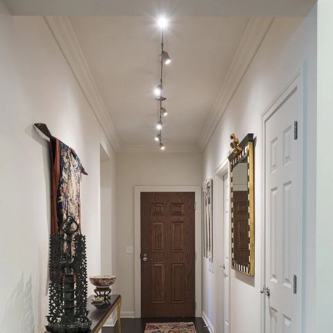 Track Lighting Monorail System Adjustable Spotlights Narrow Hallway