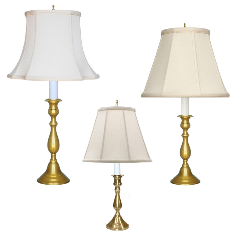Traditional Brass Lamp with Turned Stem and Matching Finial