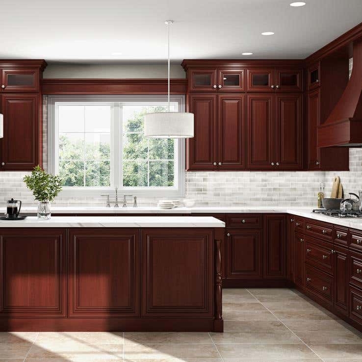 Traditional Wood Cabinets with Raised Panel and Crown Molding