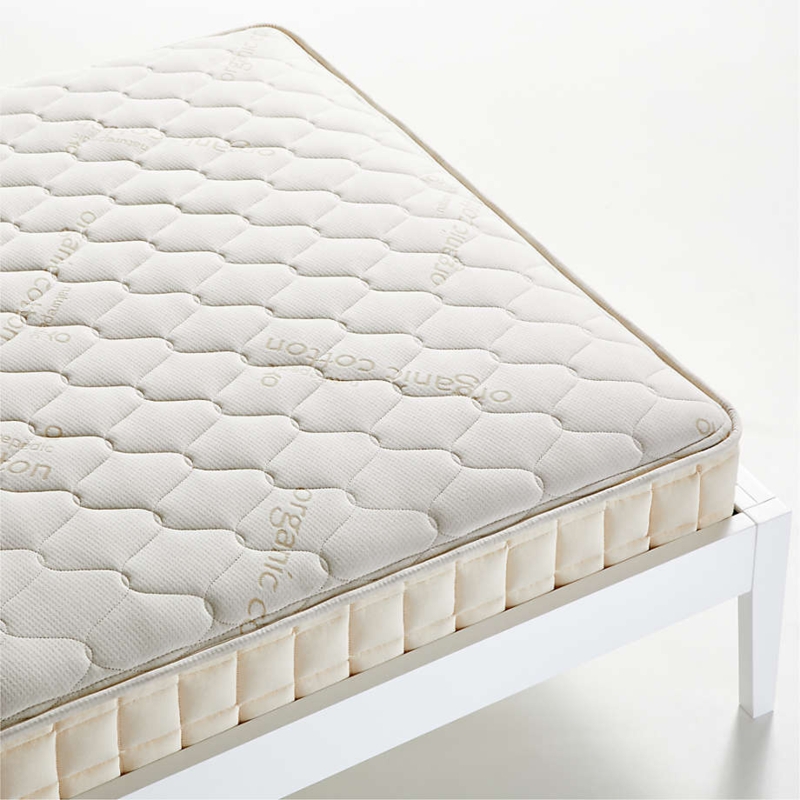Twin Mattress: Organic Cotton with Hexagonal Quilted Top, Low Profile