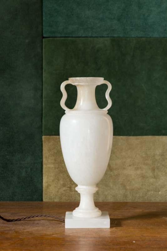 Two-Part Alabaster Urn Lamp #7081 - Retrouvius