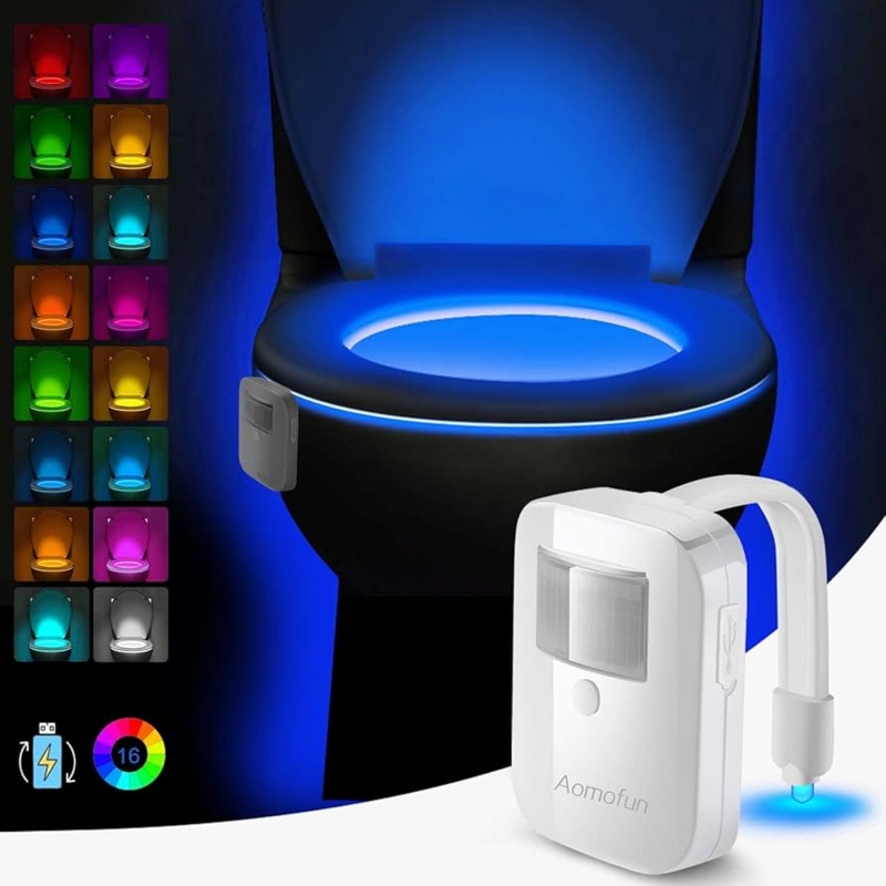 USB Rechargeable Bathroom Light for Toilet Bowl with Sixteen Colors