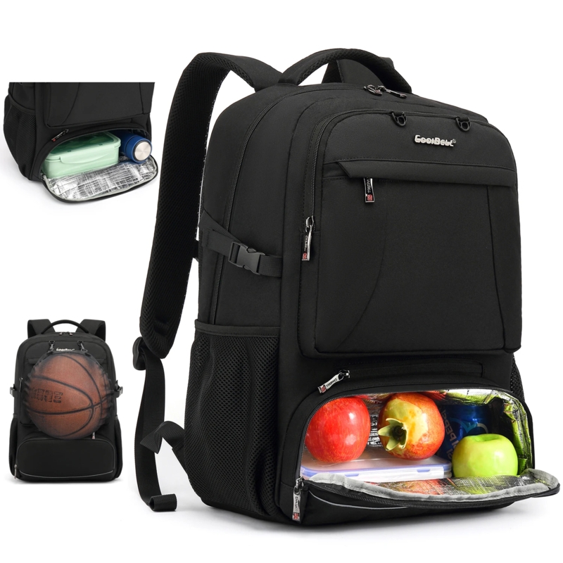 Utility Backpack with Exterior Basketball Net and Insulated Compartment