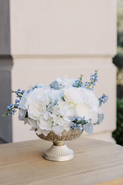 Venetian Blue Luxe Centerpiece  Wedding Flowers For Rent