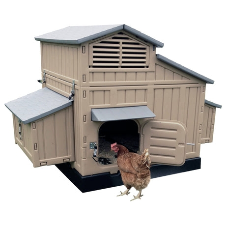 Ventilated Plastic Chicken Coop with Snap Lock Panels and Louvered Vents