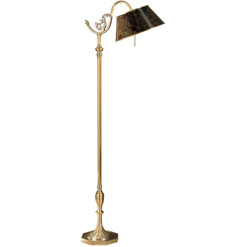 Vintage Bridge Lamp: Scrollwork Arm & Hexagonal Base