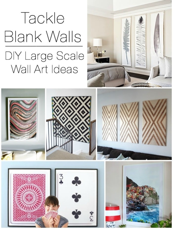 Wall Art: DIY Style Vertical Feather Scrolls Triptych Set