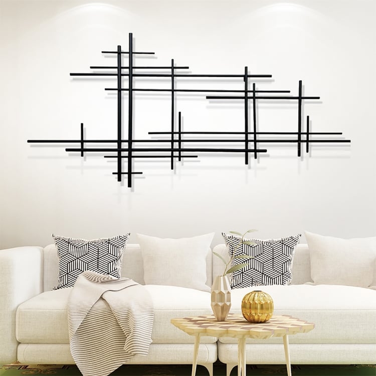 Wall Decor Geometric Grid Minimalist Linear Art Intersecting Lines