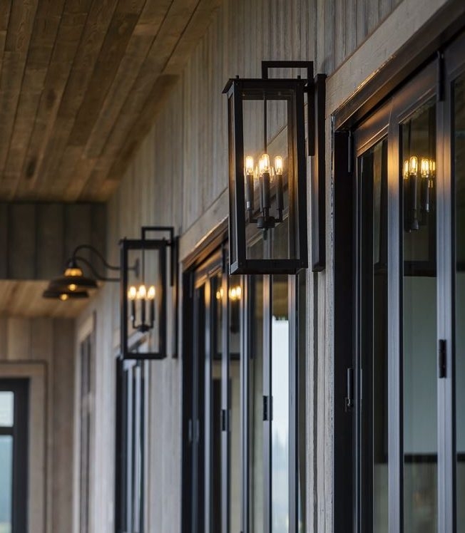 Wall Lantern with Tall Rectangular Silhouette and Candelabra Base