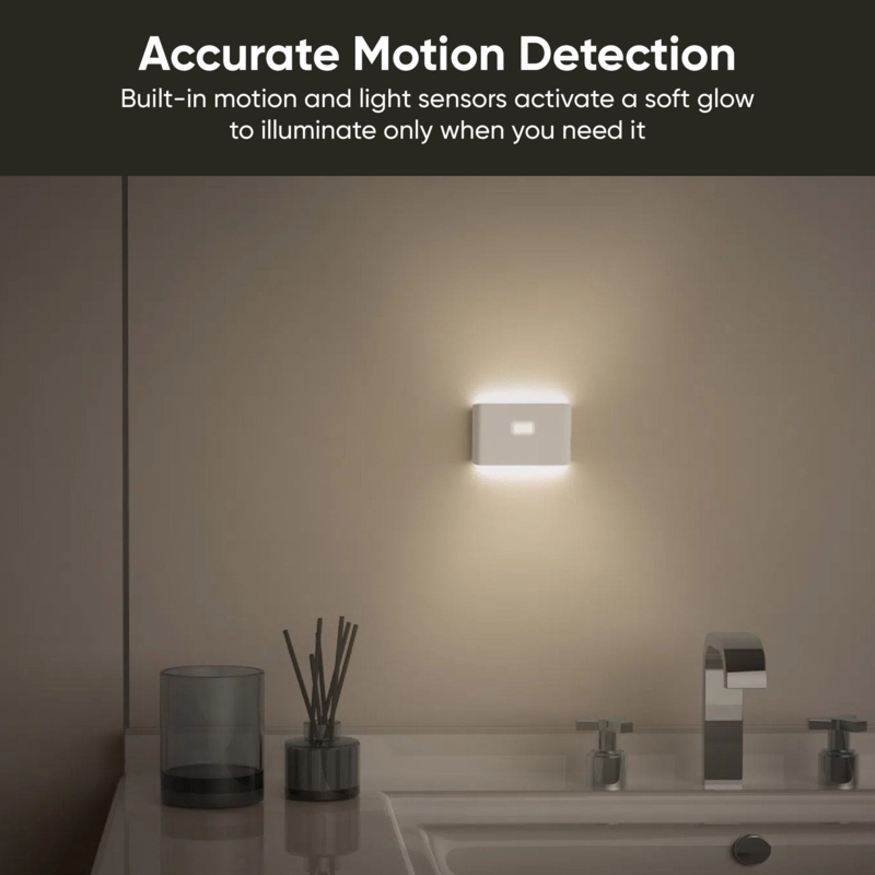 Wall-Mounted Night Light with Dual Directional Lighting, Matte White