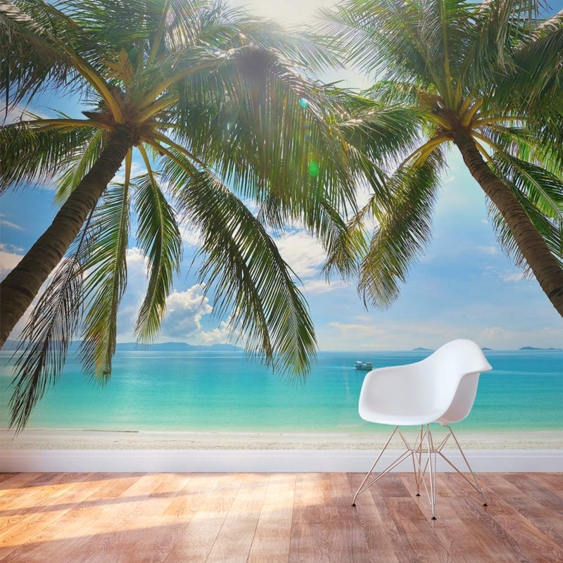 Wall Mural Tropical Beach Full Wall Coverage Ocean Landscape Scene