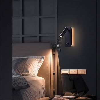 Wall Reading Light: Dual Source Matte Black With Integrated Backlight