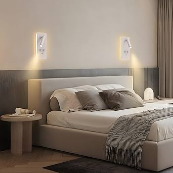 Wall Sconce: Matte White Dual Lighting With Adjustable Spotlight