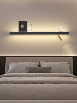 Wall Sconce Shelf: Linear Design With Rotating Spotlight Accent