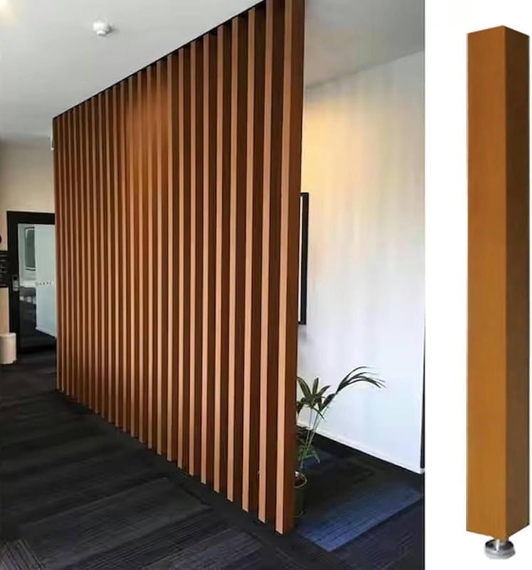 Warm Oak Room Divider Slats with Square Profile Design