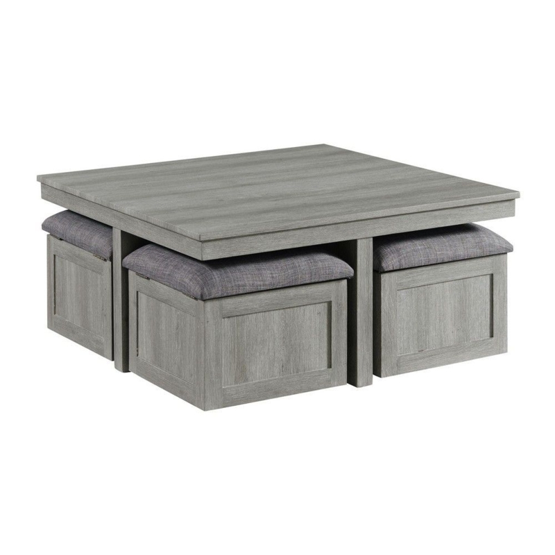 Coffee Table With 4 Storage Ottomans