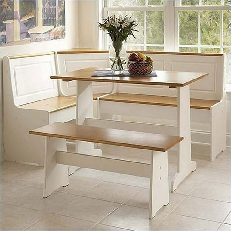 White Corner Nook Set Recessed Panels Corner Connector Trestle