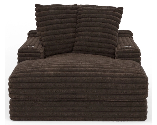Wide Wale Corduroy Chaise Lounge with Integrated Cupholders