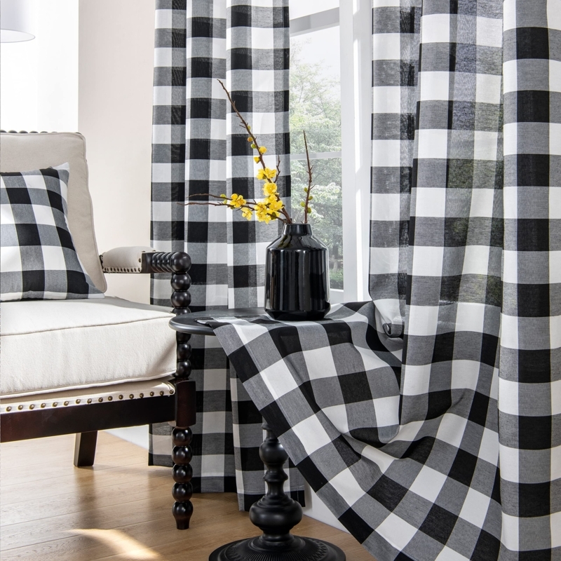 Black And White Plaid Curtains