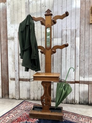 Wooden Coat Vintage Coat And Umbrella Stand Dutch Hall Umbrella And Coat  Stand, 1840s For Sale