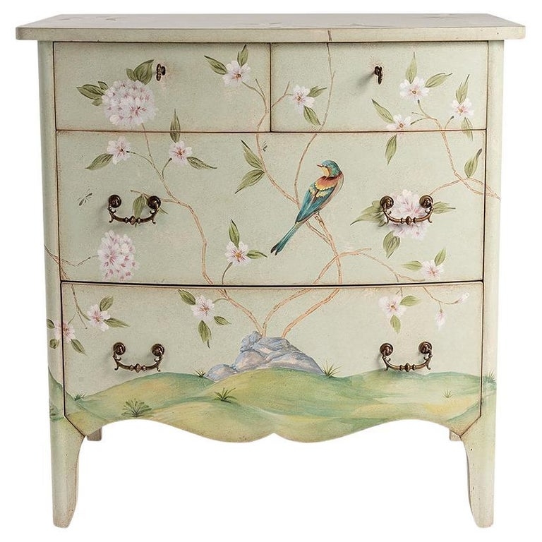 18th Century Hand-Painted Venetian Style Light Blue Dorsoduro Chest of  Drawers For Sale at 1stDibs | floral painted chest of drawers, ronchi chest