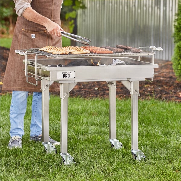 30 Inch Stainless Steel Charcoal Grill with Adjustable Height Grate