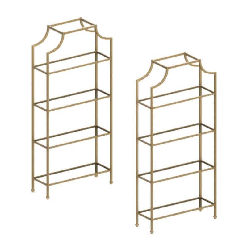 5-Tier Gold Glass Shelf for Wedding Decor | Magnolia Venue Smoky Mountains   The Magnolia Shop