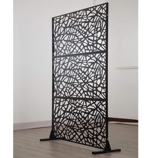 70.75 in. H x 48.31 in. W Black Metal Freestanding Privacy Screens and  1-Panels for Room Divider Indoor, Balcony, Patio LX-W145760 - The Home Depot
