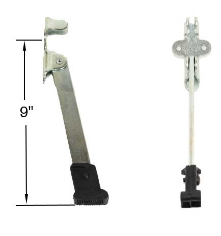 9 Inch Silver Kickdown Door Stop with Textured Grip Foot
