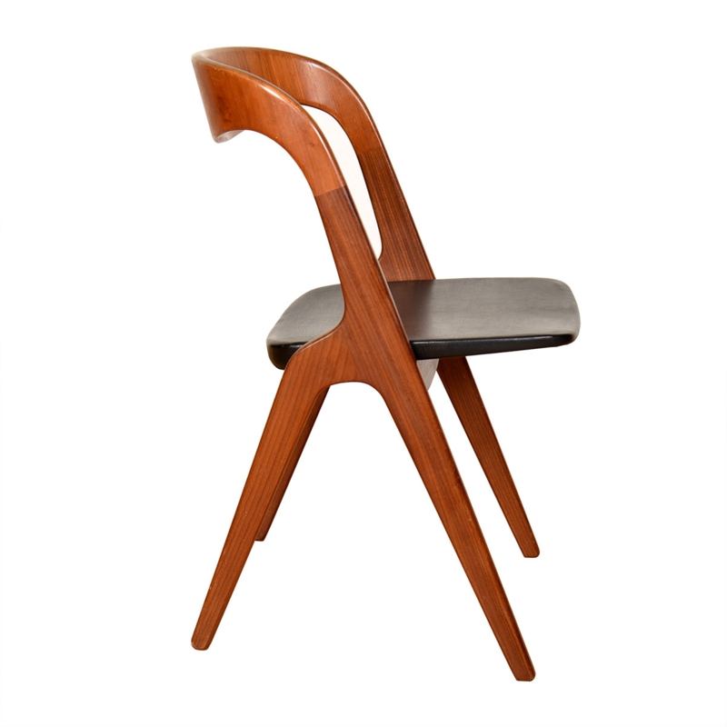 Accent Chair Splayed Legs Curved Back Matte Black Seat Organic Lines