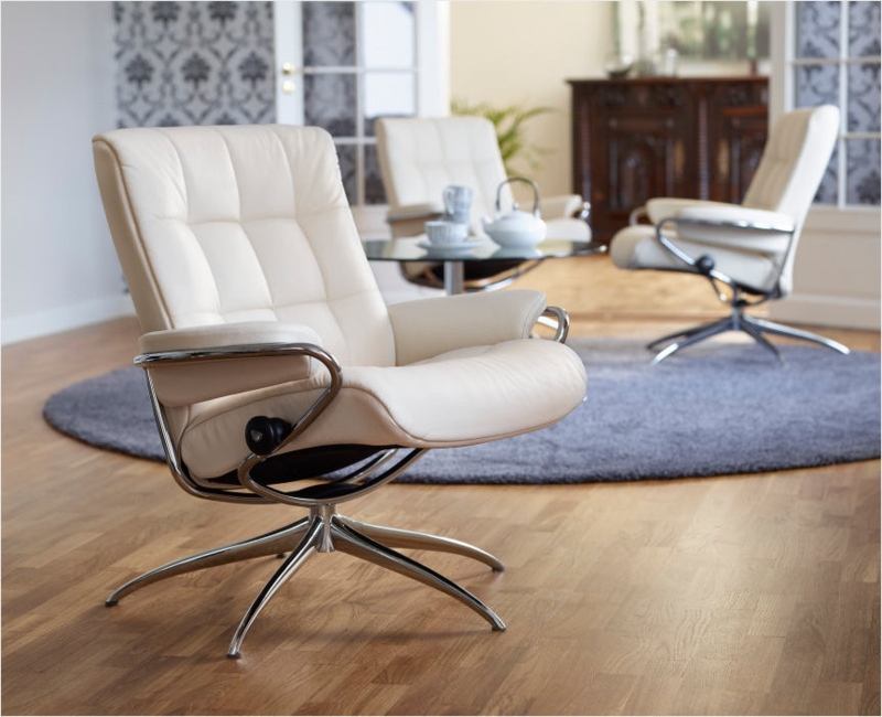 Accent Chair Vanilla Cream Quilted Four Star Base Swivel