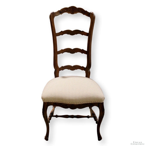 Accent Chair with Micro-Patterned Upholstery and Ladder Back
