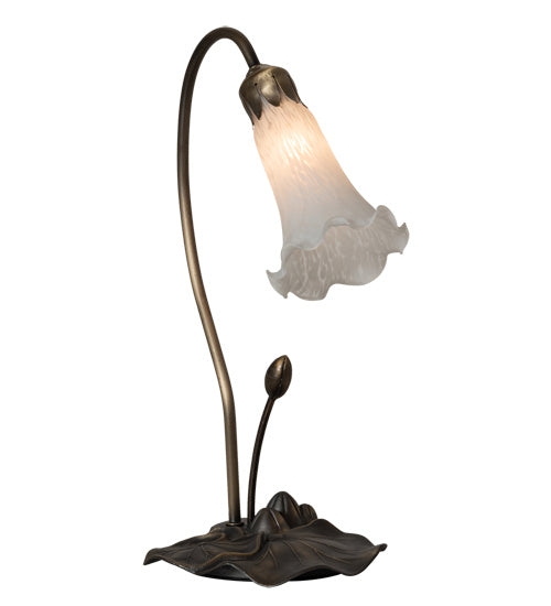 Accent Lamp: Single Ruffled Lily Shade, Mahogany Bronze, Gooseneck Arm
